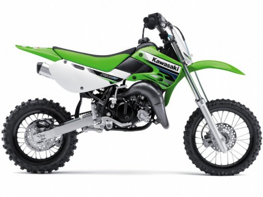 Зелёный Kawasaki KX 65 из мотопарка ZRT